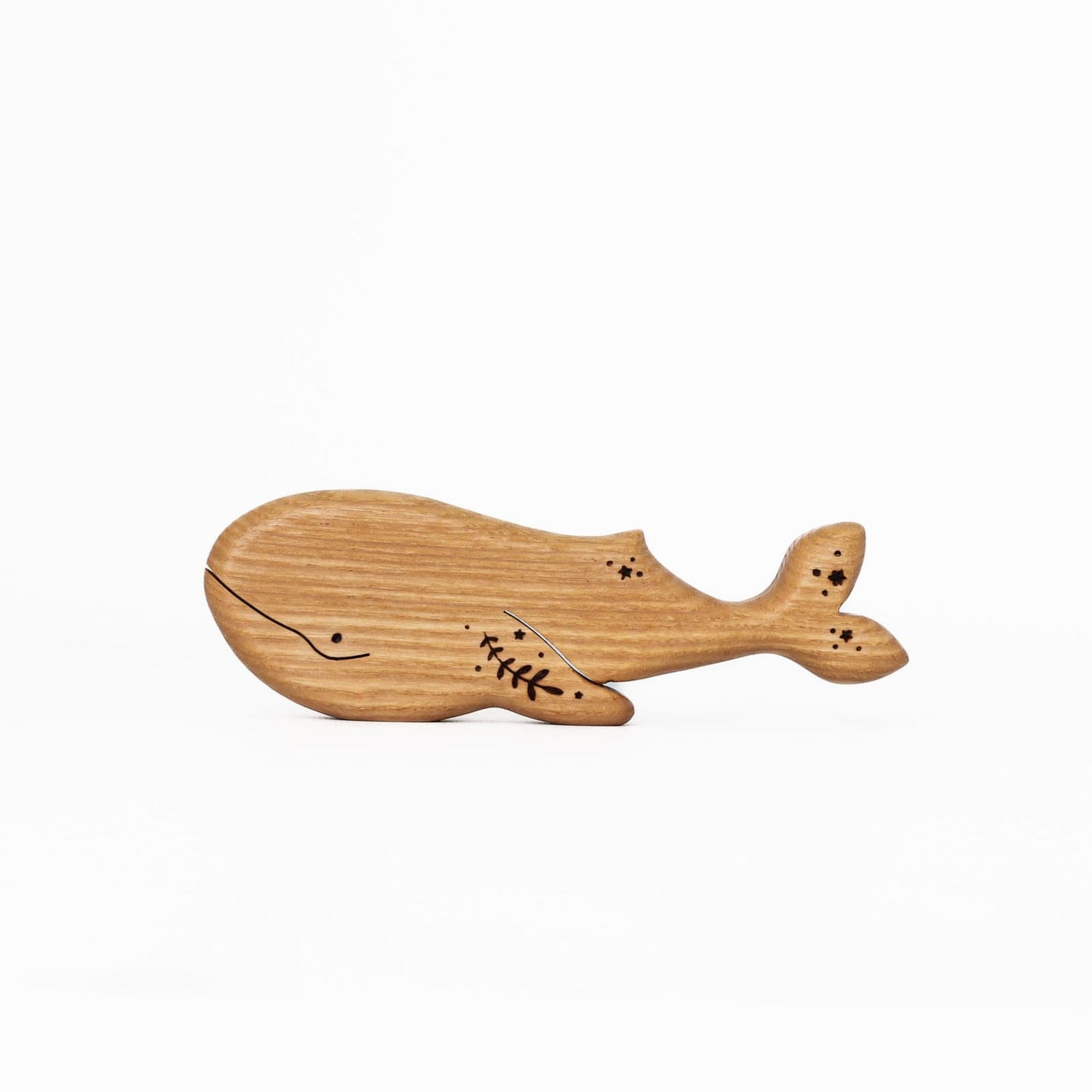 Tiny Fox Hole Wooden Animals Handmade Wooden Whale Toy (Set of 2)