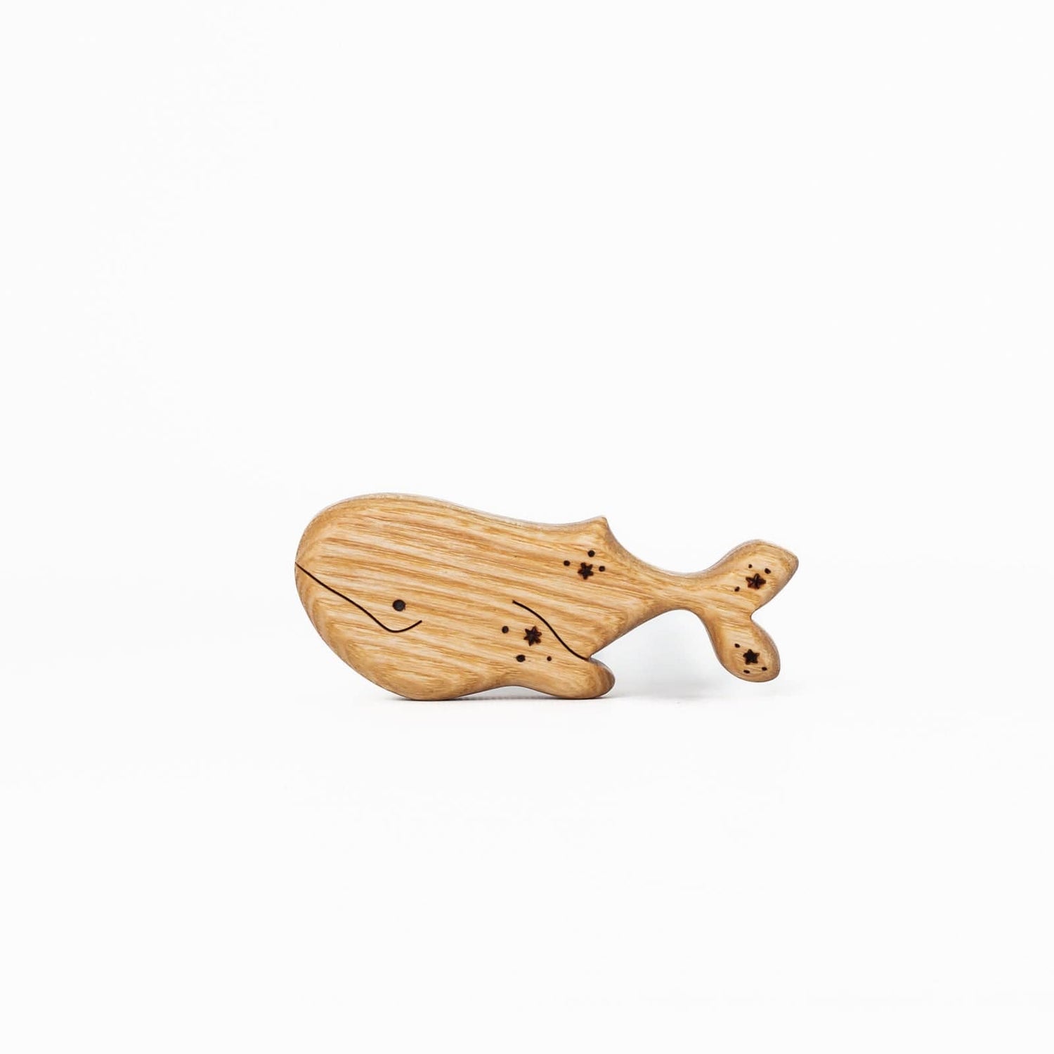 Tiny Fox Hole Wooden Animals Handmade Wooden Whale Toy (Set of 2)