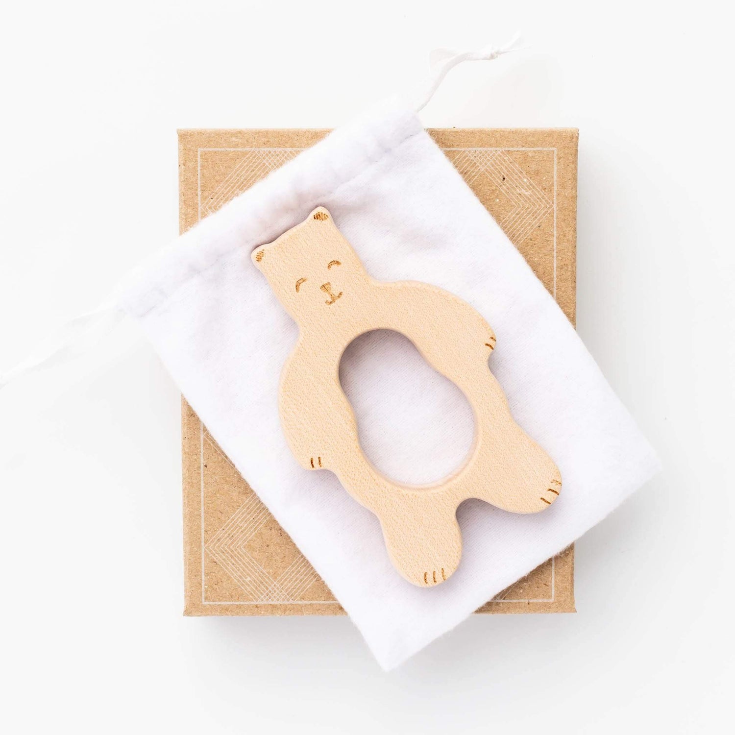 Wooden Story Teether Handmade Wooden Teether (Bear)
