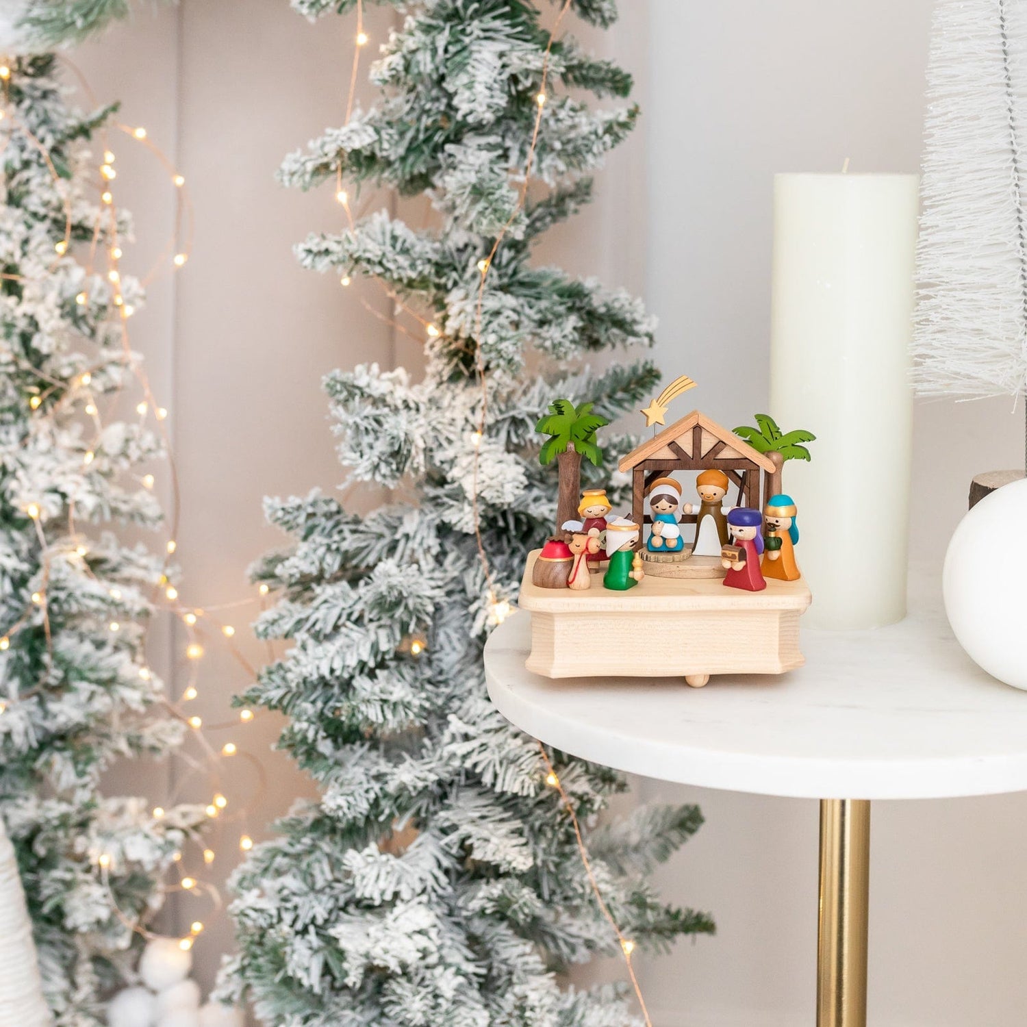 Wooderful Life Music Boxes Wooden Nativity Scene Music Box Wooden Nativity Scene Music Box | Wooden Nativity Music Box