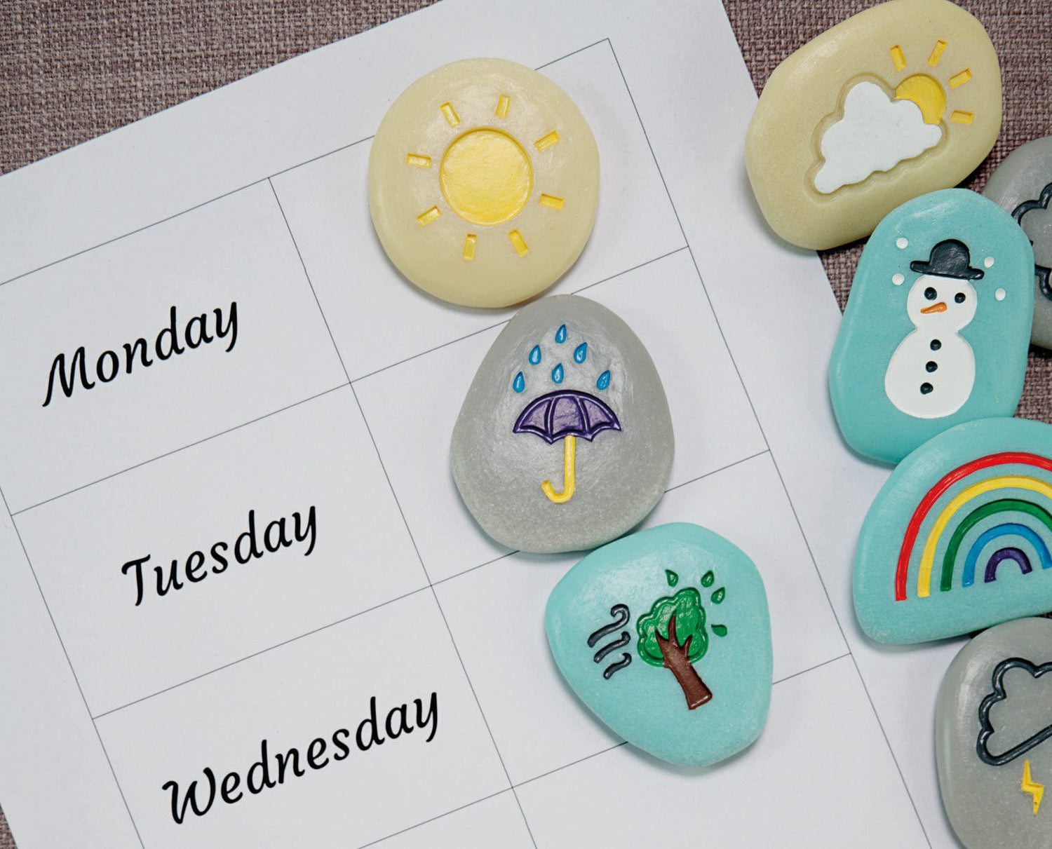 Yellow Door Sensory Play Weather Stones (Set of 10)