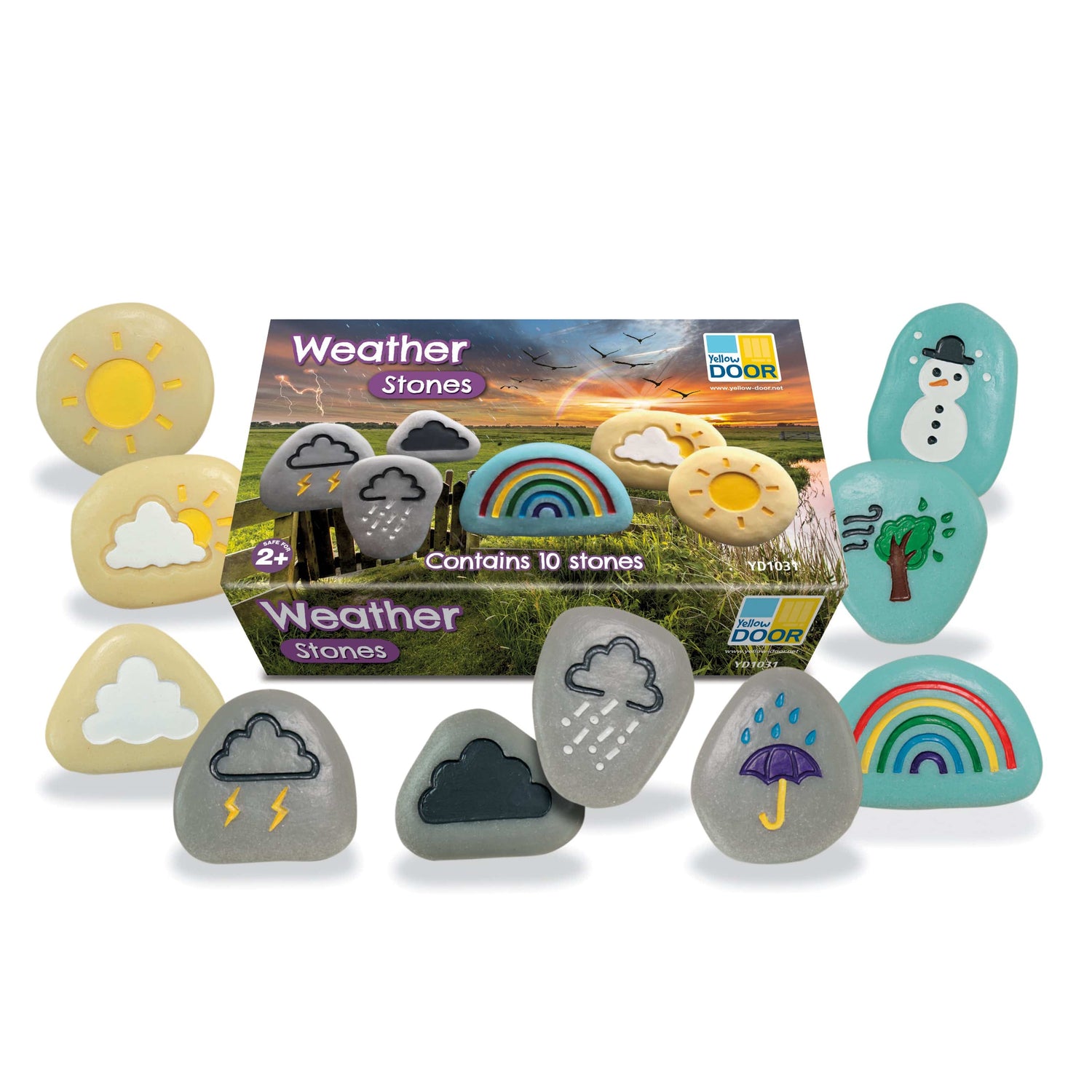 Yellow Door Sensory Play Weather Stones (Set of 10)