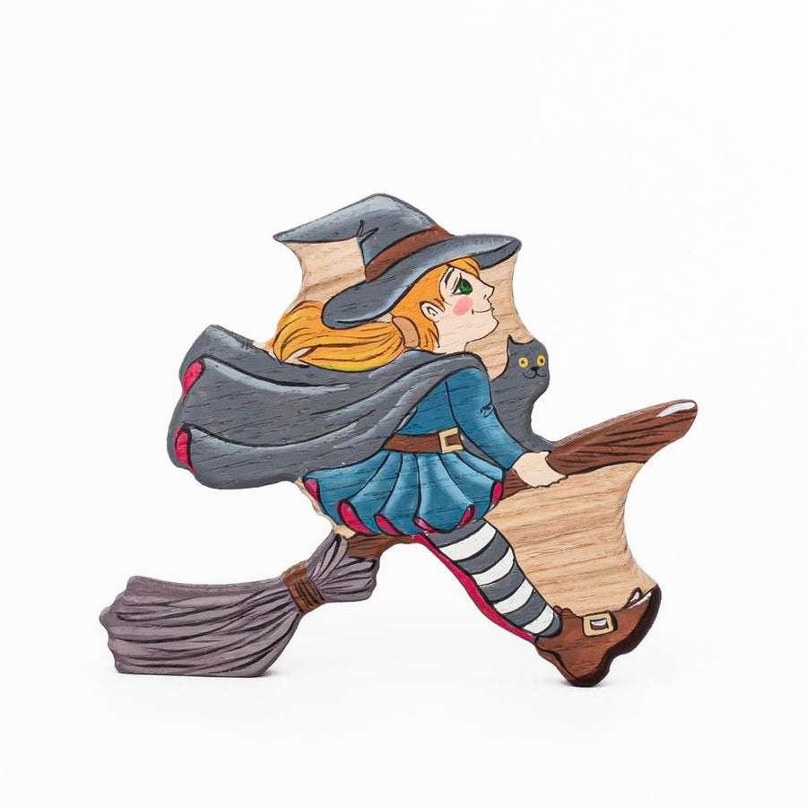 Young Witch | Wooden Halloween Toy