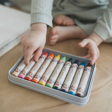 Beeswax Crayons in Floral Tin by Konges Sløjd