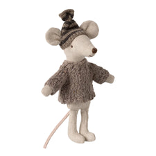 Maileg Knitted Sweater and Hat - Grey (Big Brother Mouse)