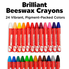 Beeswax Crayons in Storage Case For Kids (Set of 24)