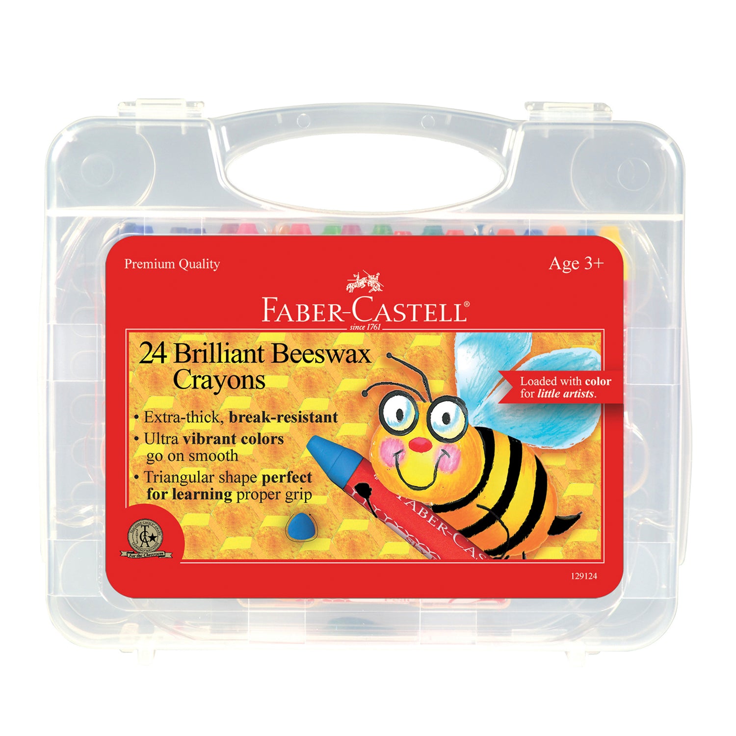 Beeswax Crayons in Storage Case For Kids (Set of 24)