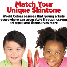 World Colours - 15 Beeswax Crayons with Skin Tones