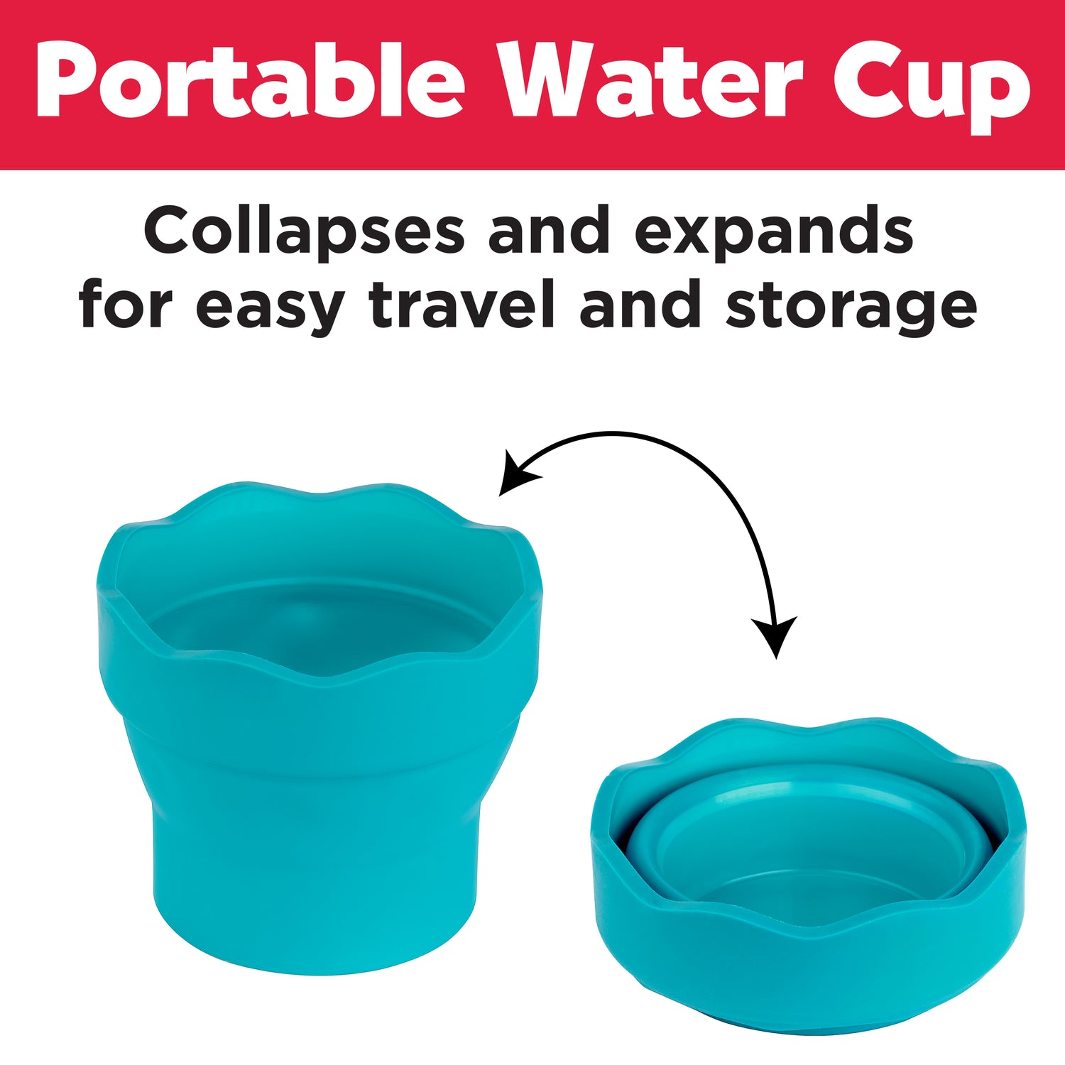 Clic & Go Collapsable Water Cup For Painting (Turquoise)