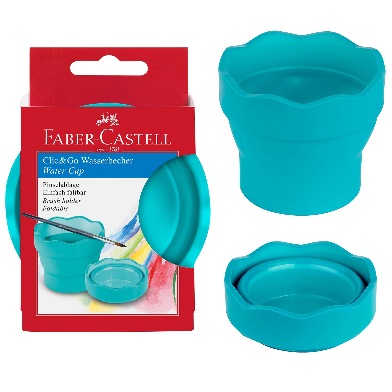 Clic & Go Collapsable Water Cup For Painting (Turquoise)