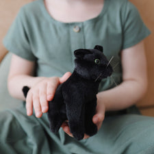 Mini Black Cat Finger Puppet