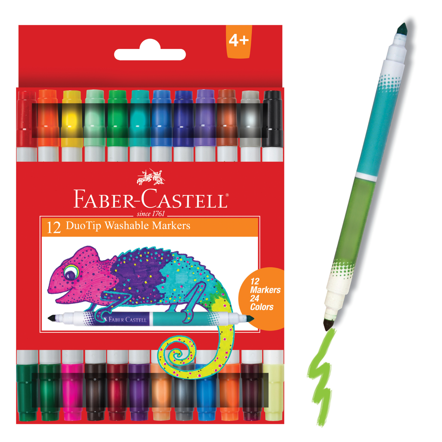 12 Duotip Washable Markers For Kids (24 Colours)