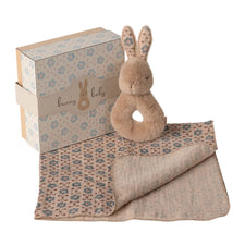 Maileg Rabbit Rattle Set (Cream Peach)