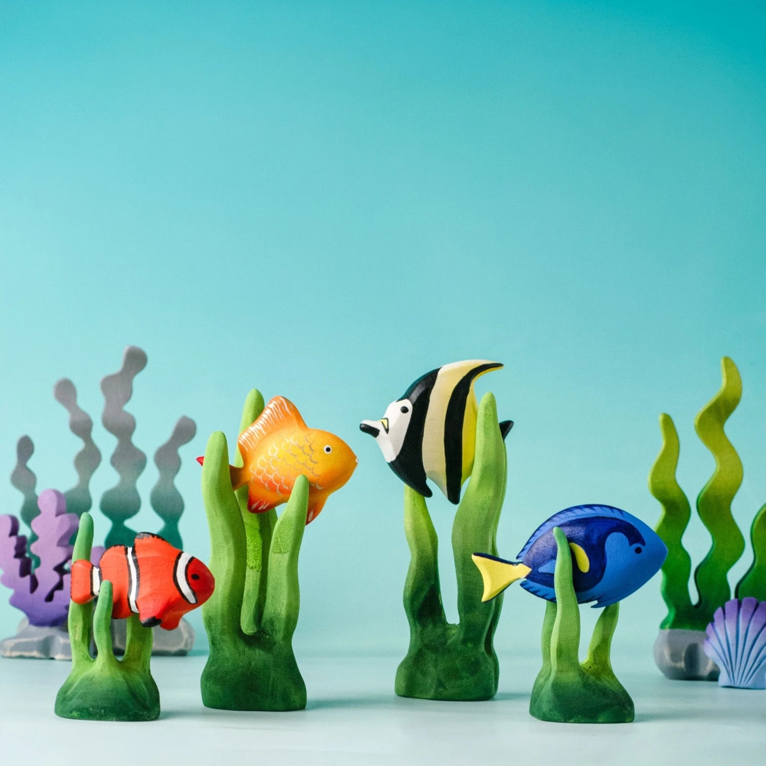 Bumbu Wooden Tropical Fishes Set