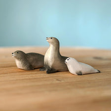 Bumbu Wooden Toy Harp Seal Family and Iceberg Set