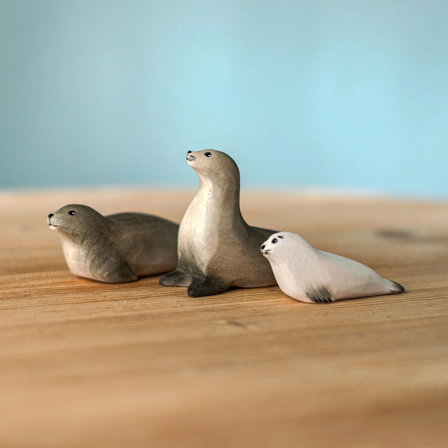Bumbu Wooden Toy Harp Seal Family and Iceberg Set