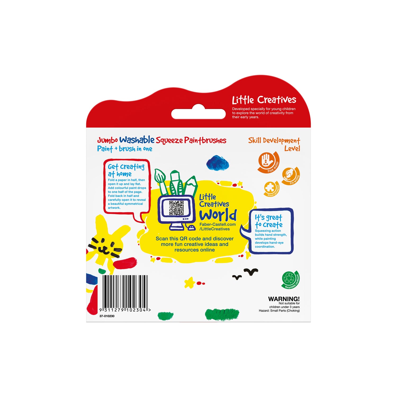 Little Creatives Jumbo Washable Squeezing Paintbrush (Set of 6)