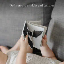 Crinkle Book Made with ORGANIC Cotton: High-Contrast Art for Sensory Play and On-the-Go Fun