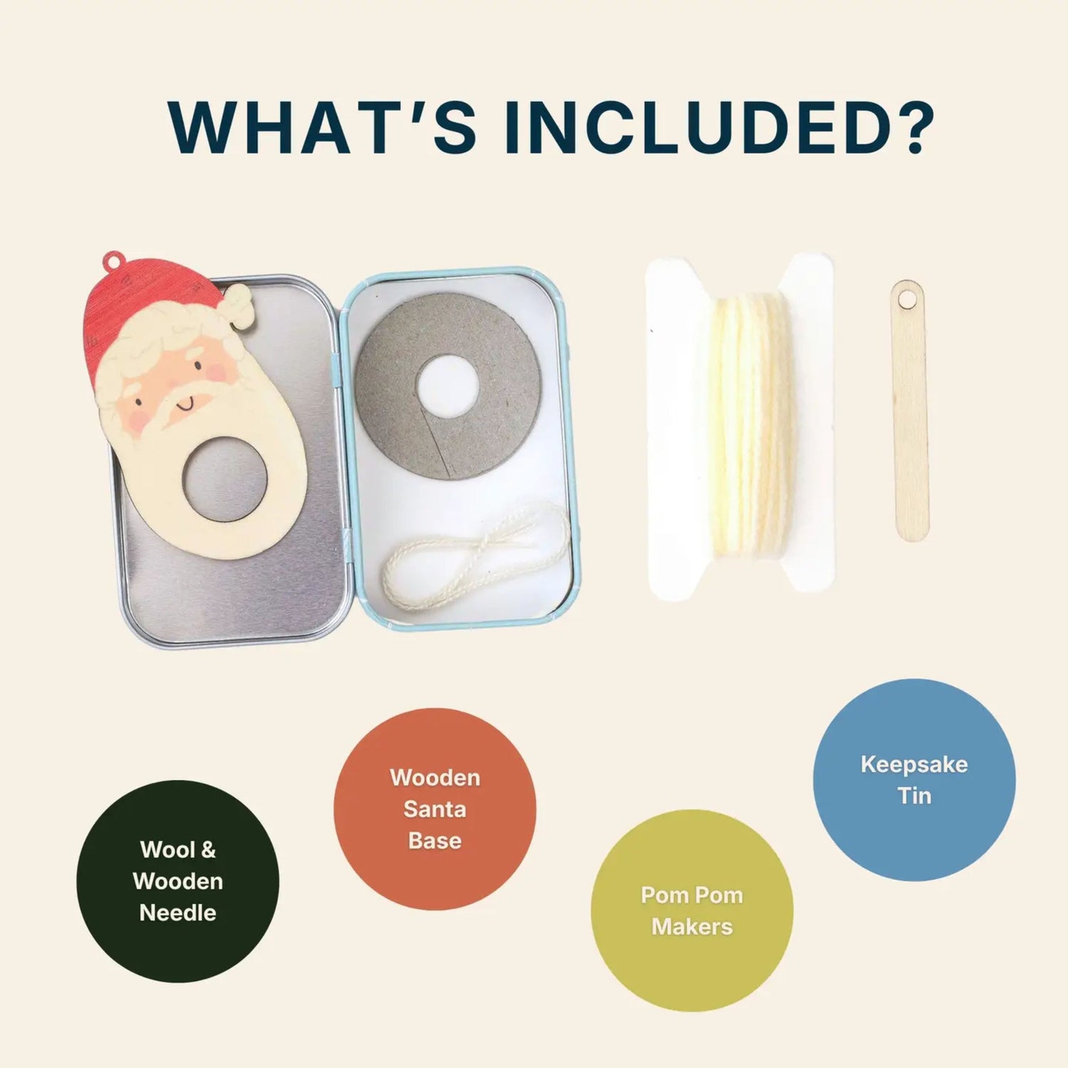 Make Your Own Pom Pom Santa Decoration Kit