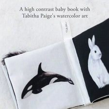 Crinkle Book Made with ORGANIC Cotton: High-Contrast Art for Sensory Play and On-the-Go Fun