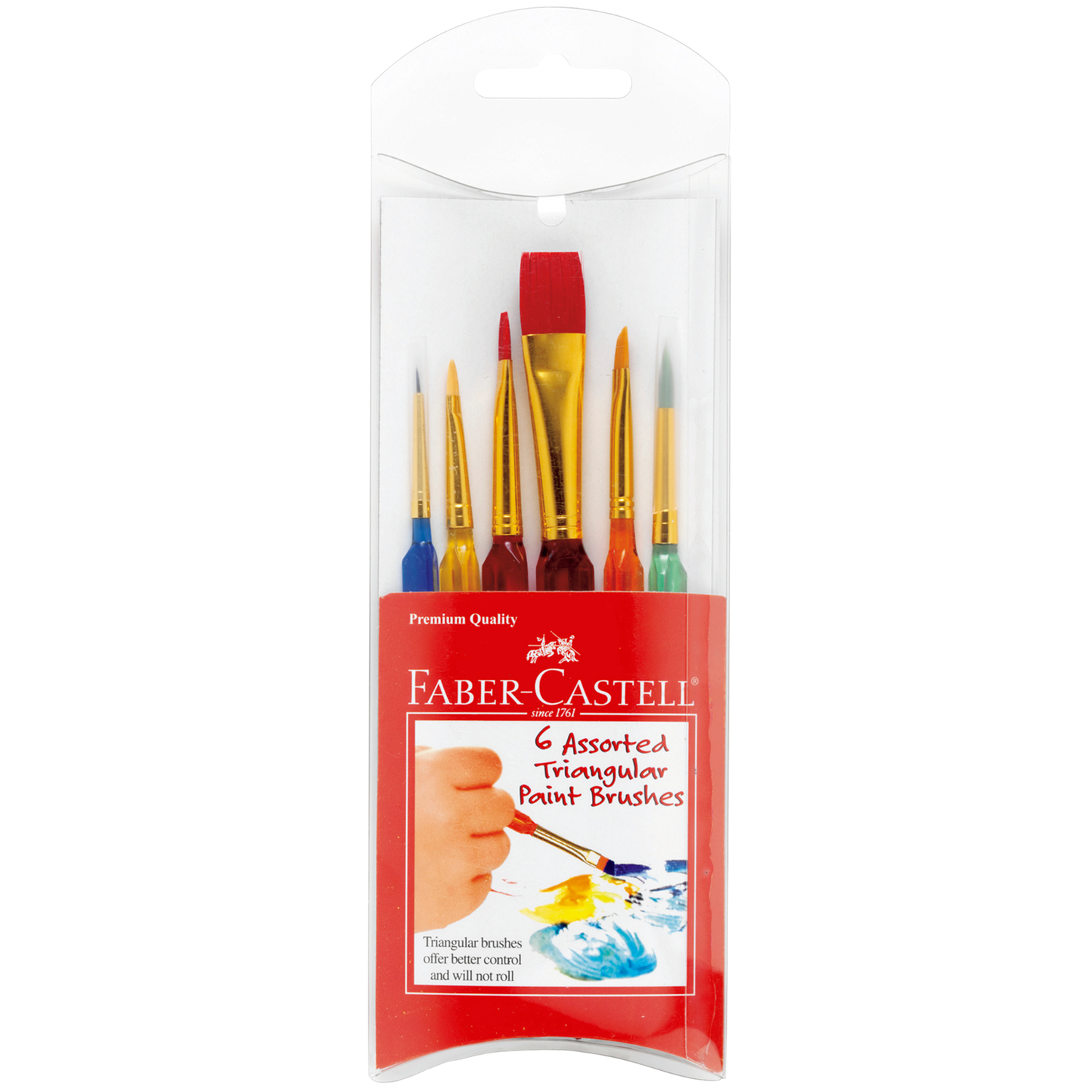 Triangular Paintbrushes, Assorted Sizes (Set of 6)
