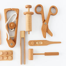 Handmade Wooden Play Doctor Set