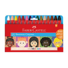 World Colours - 15 Beeswax Crayons with Skin Tones