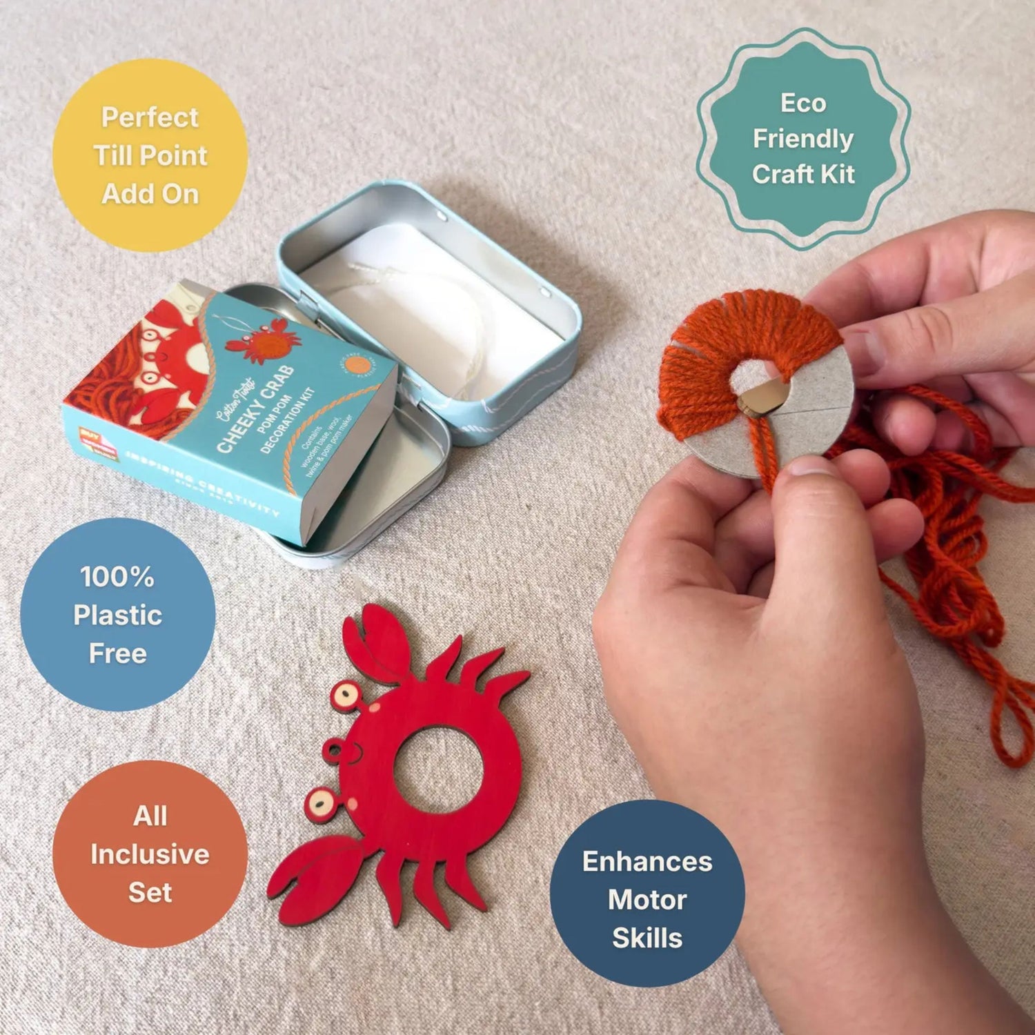 Make Your Own Pom Pom Crab Decoration Kit