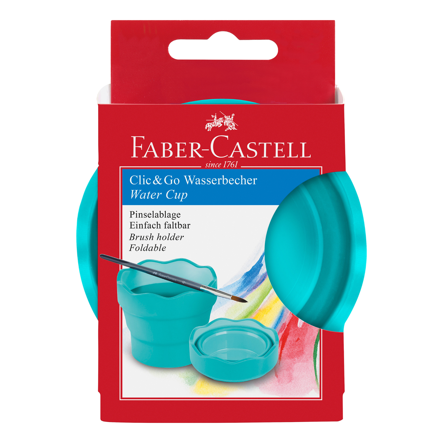 Clic & Go Collapsable Water Cup For Painting (Turquoise)