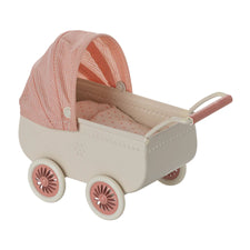 Maileg Pram - Coral (Baby Mouse)