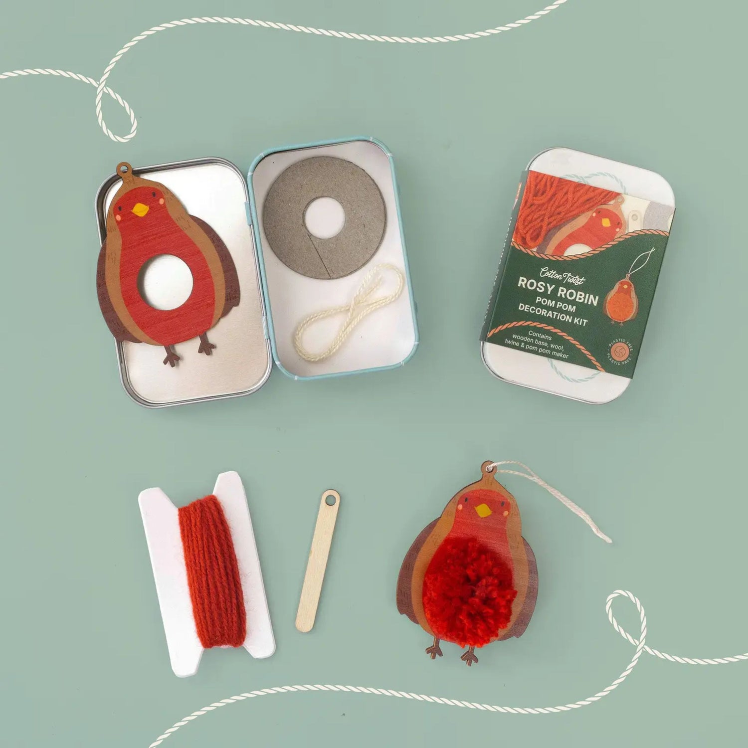 Make Your Own Pom Pom Robin Decoration Kit