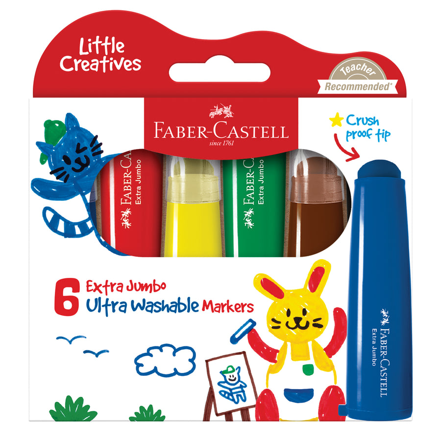 Little Creatives Jumbo Ultra Washable Markers (Set of 6)