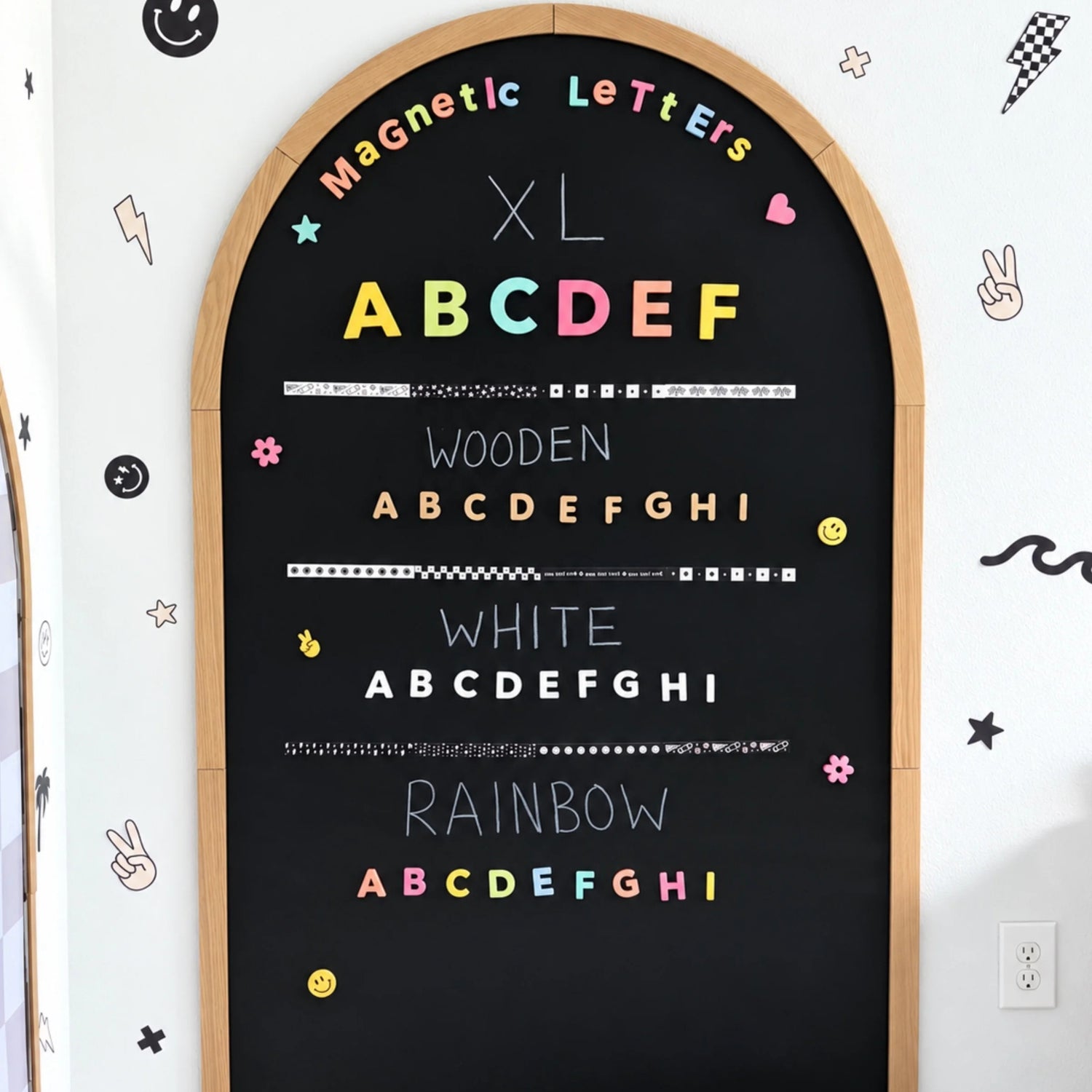 Wooden Magnetic Letters Set (60pc Set)