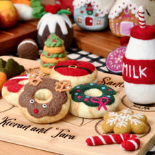 Felt Donuts and Milk Christmas Play Food Set