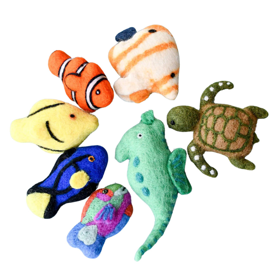 Felt Coral Reef Fish Toys (Set of 7)