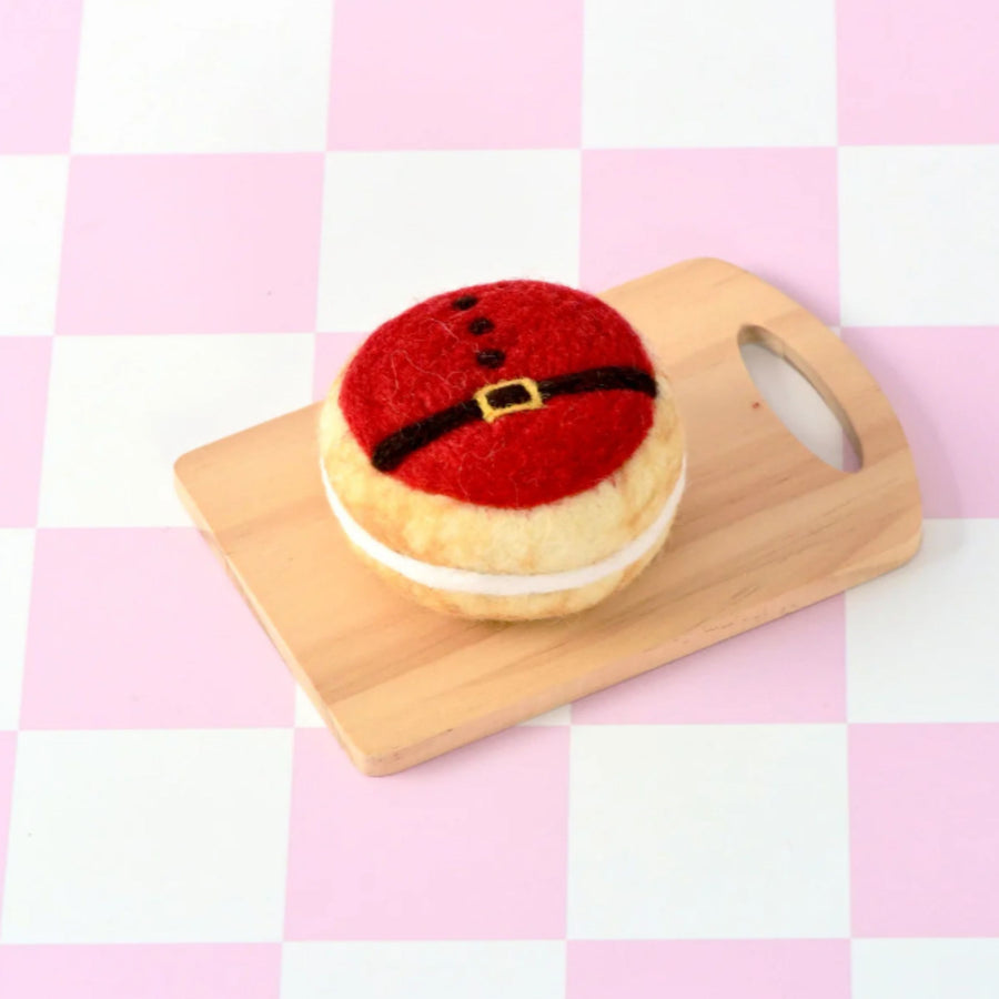 Felt Santa's Red Belly Donut | Christmas Play Food
