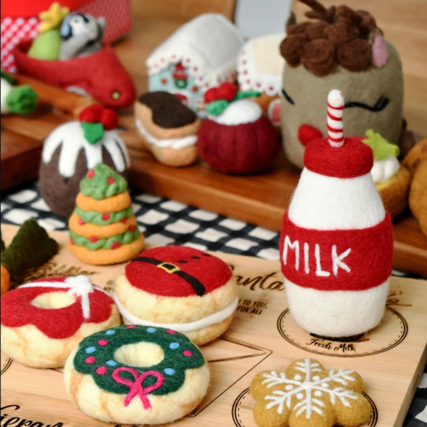 Felt Santa's Red Belly Donut | Christmas Play Food