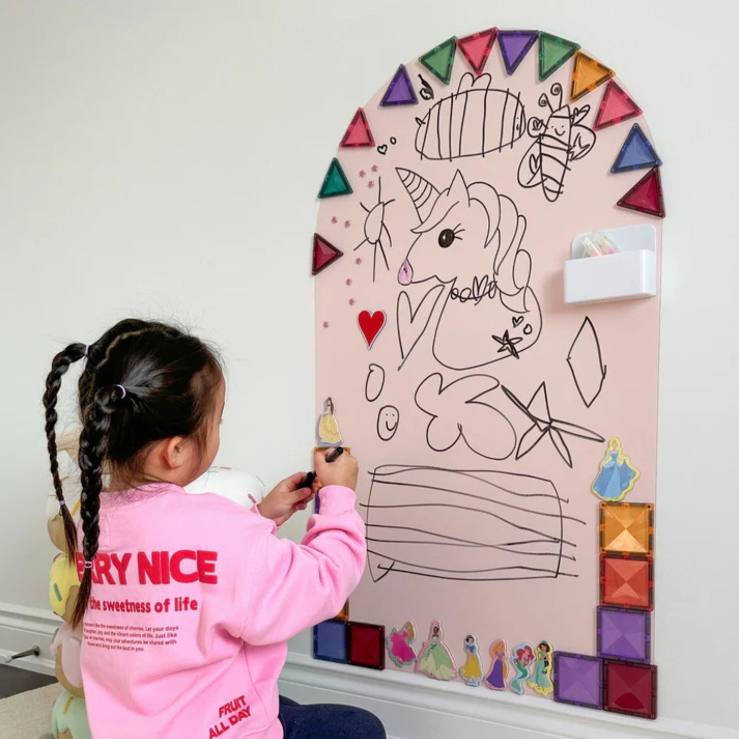 Magic Playwall - Arch Magnetic Wall Decal (Petal PInk)