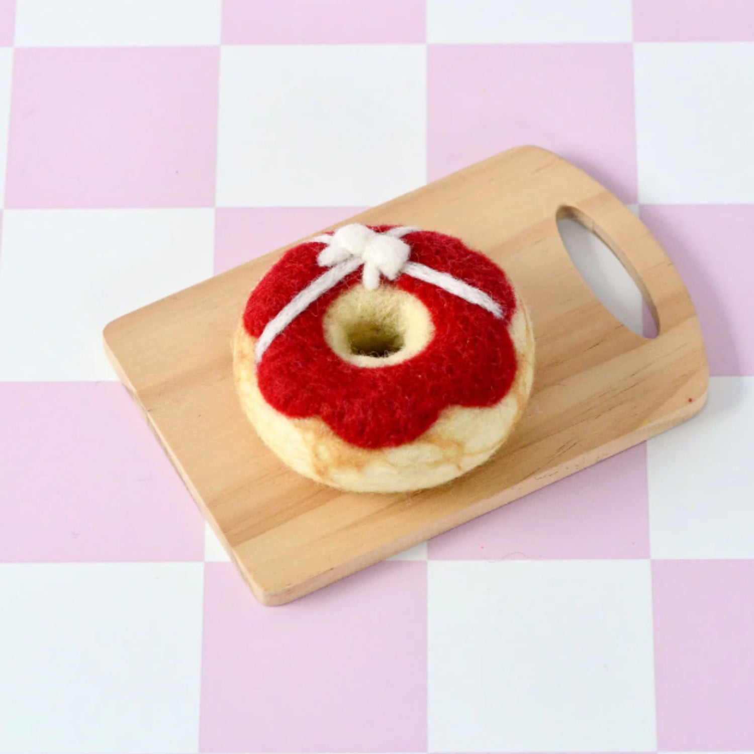 Felt Red Present Donut | Christmas Play Food