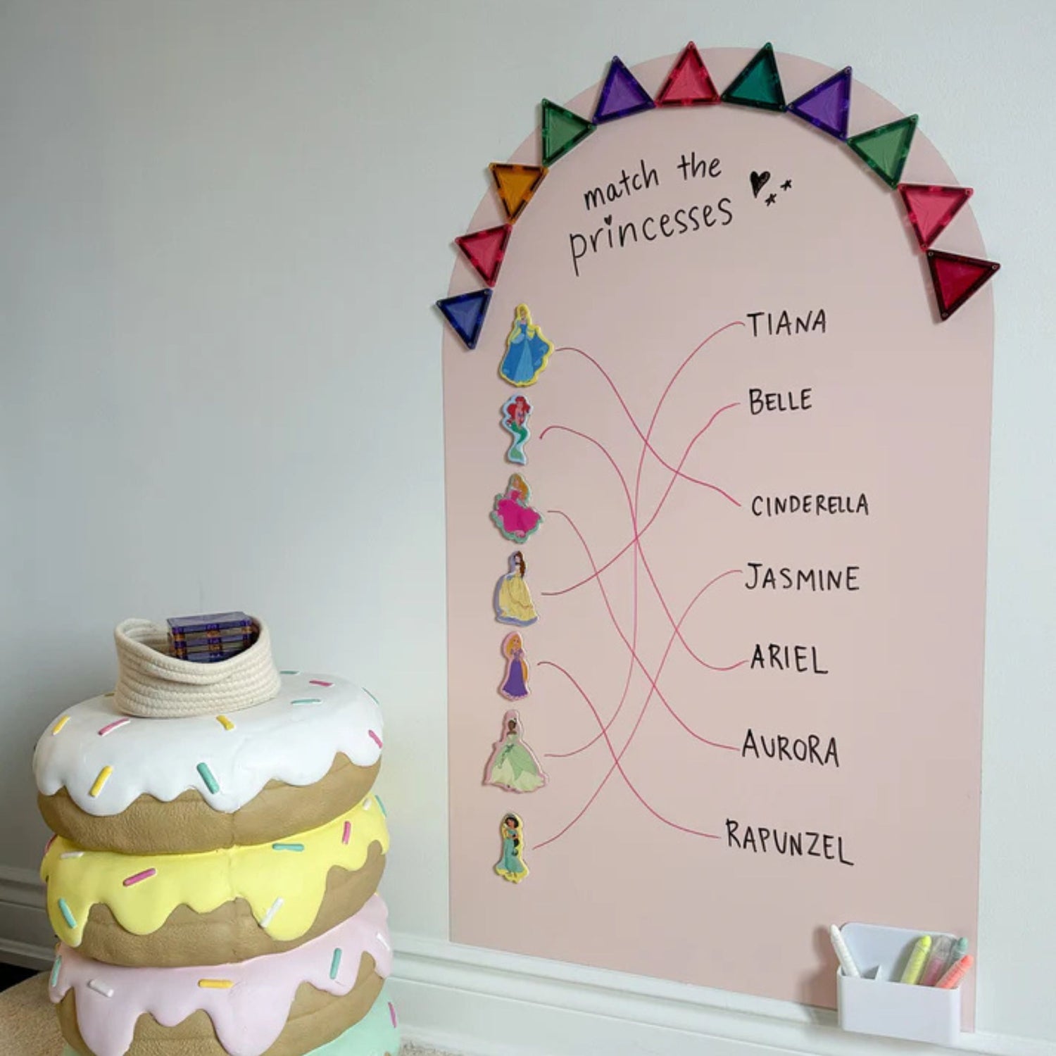 Magic Playwall - Arch Magnetic Wall Decal (Petal PInk)