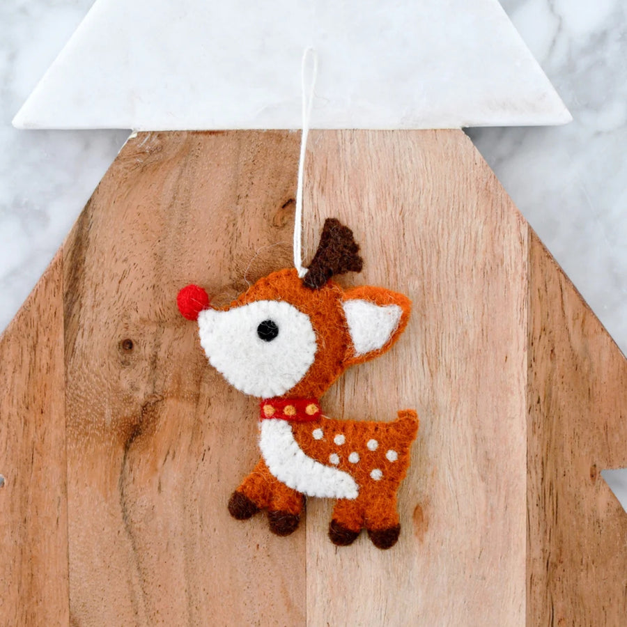 Felt Christmas Deer Ornament
