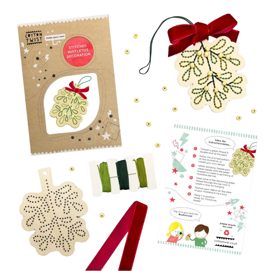 Make Your Own Stitched Decoration Craft Kit (Mistletoe)