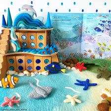 Felt Sea and Rockpool Playmat Playscape (Large)