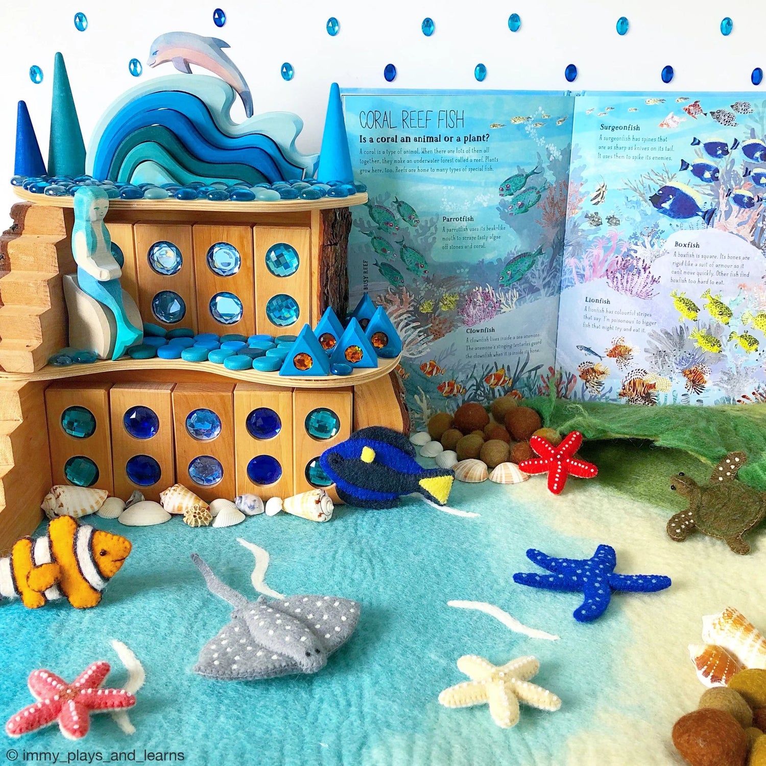 Felt Sea and Rockpool Playmat Playscape (Large)