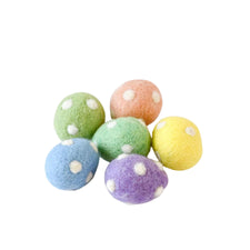 Felt Toy Polka Dots Eggs (Set of 6)