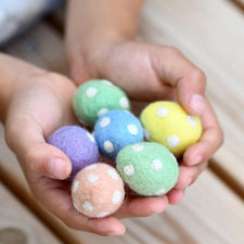 Felt Toy Polka Dots Eggs (Set of 6)