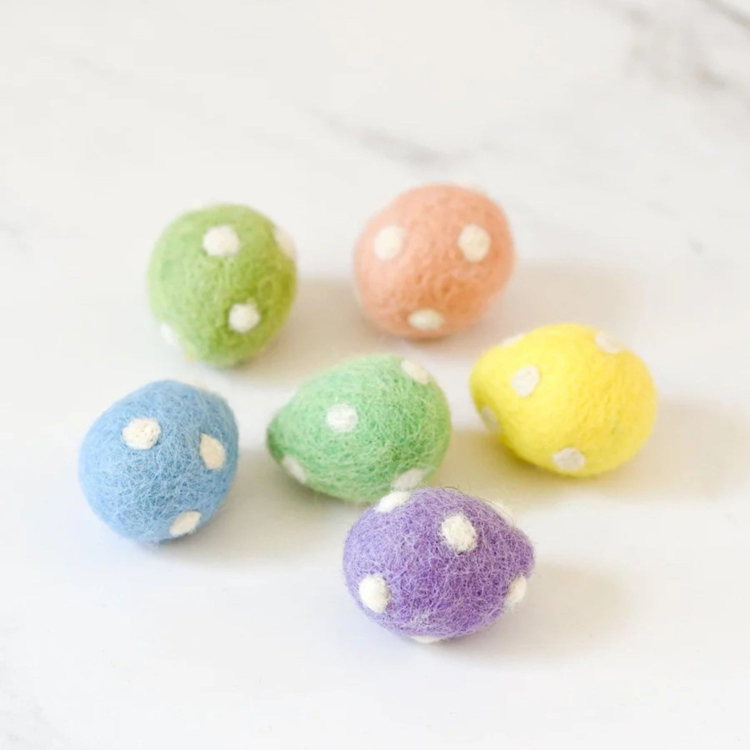 Felt Toy Polka Dots Eggs (Set of 6)