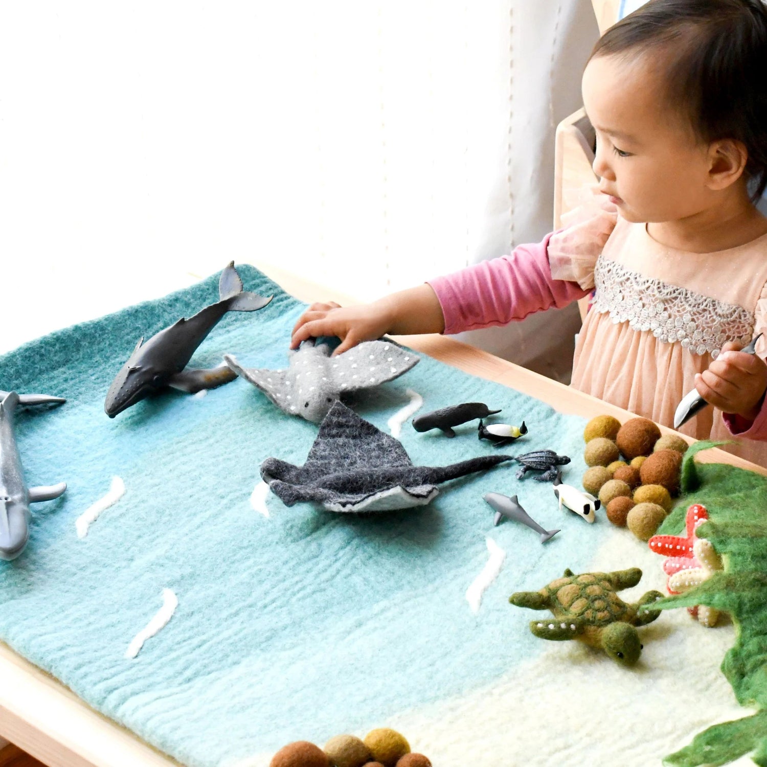 Felt Sea and Rockpool Playmat Playscape (Large)