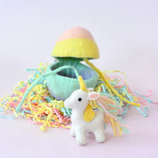 Felt Rainbow Surprise Egg with Unicorn