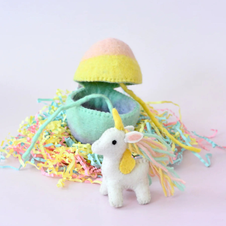Felt Rainbow Surprise Egg with Unicorn